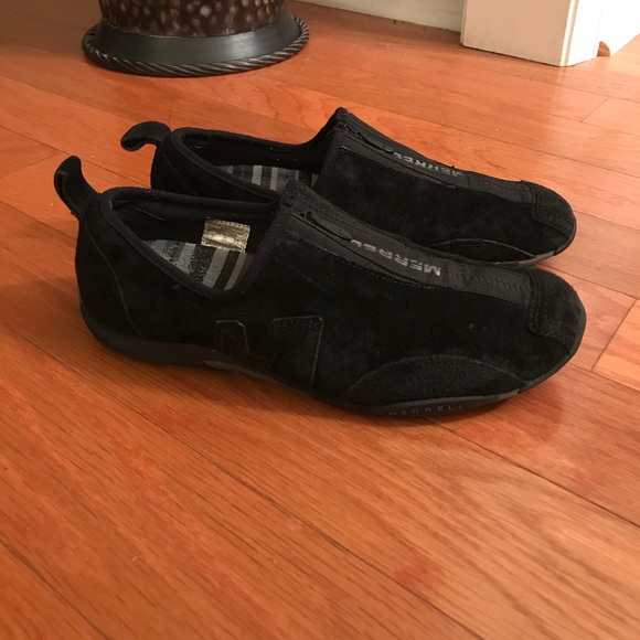Merrell Shoes Merrell Women Leather Black Flat Shoes Adjustable Poshmark